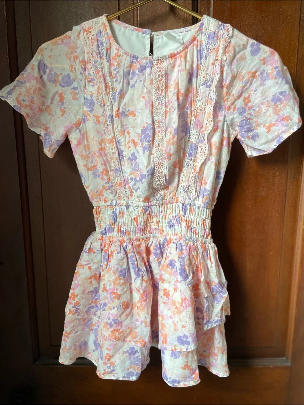 abercrombie kids girls 7/8 white floral dress